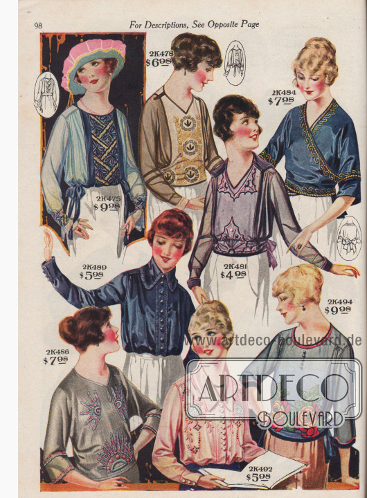 Blusen aus Seiden-Georgette, Seiden Crêpe de Chine und Chiffon-Taft.