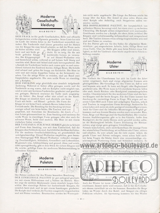 Artikel:
Henschke, Bruno (Geschäftsführer), Modisches für Herbst und Winter 1931/32. Den Hänsel-Freunden für ihre Praxis.