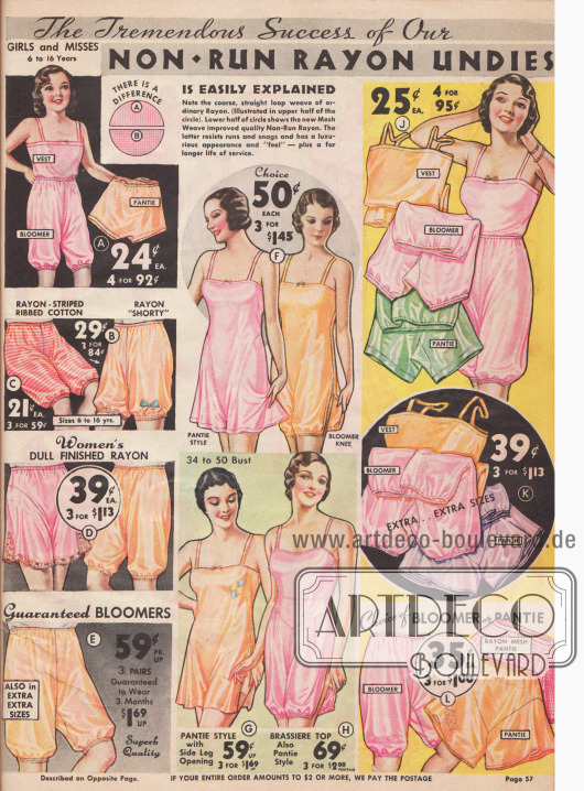 Höschen, Pumphöschen, Unterkleider und Hemdhosen aus Rayon zu günstigen Preisen.