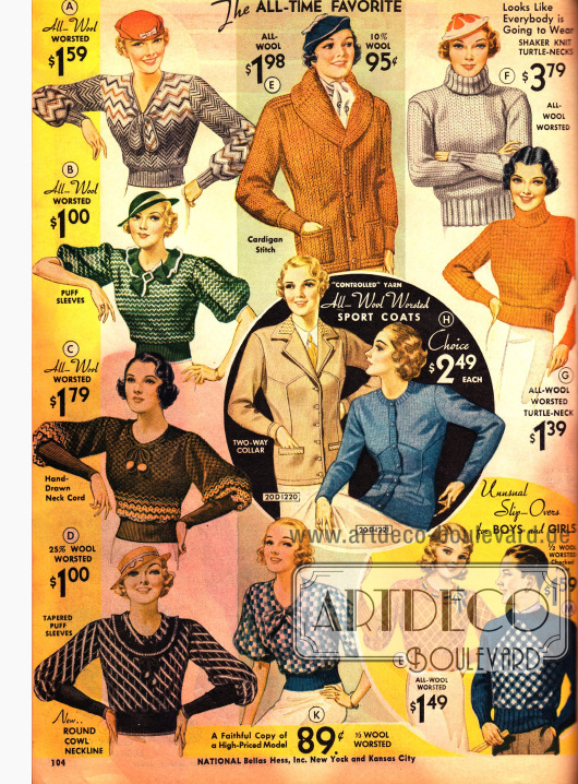 Sportjacken, wärmende Strickpullover mit Kragen und Wollpullover mit modischen Keulenärmeln und Puffärmeln für Frauen.
