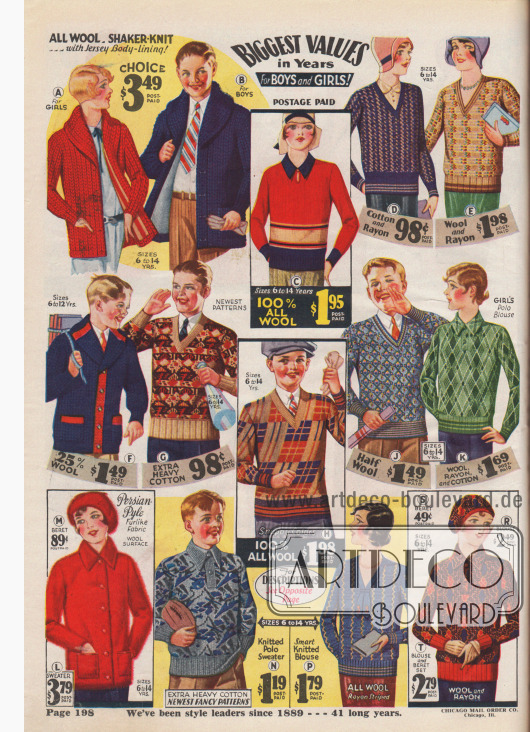 Warme Strickmode für Jungen und Mädchen aus reiner Wolle.
