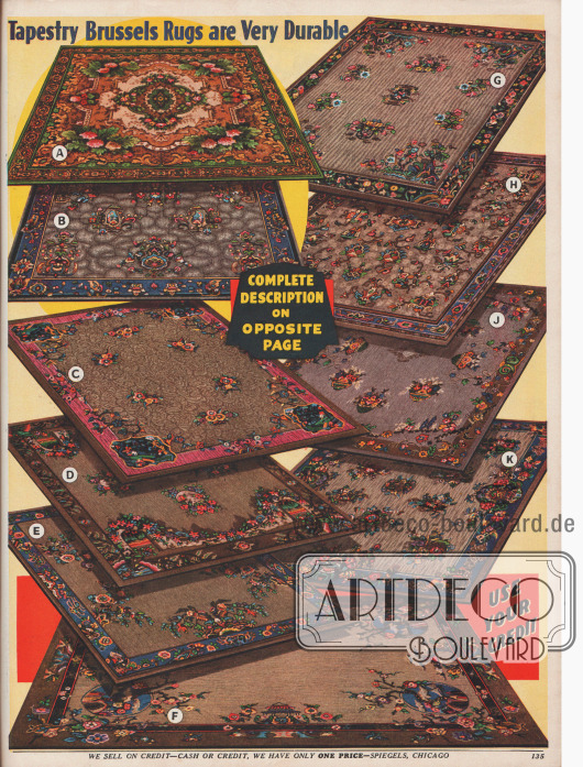 10 Brüsseler Webteppiche mit leichteren und komplexeren asiatischen Ornamenten und Musterungen, Maße von 6 x 9 bis 9 x 12 ft (183 x 234 bis 234 x 366 cm).