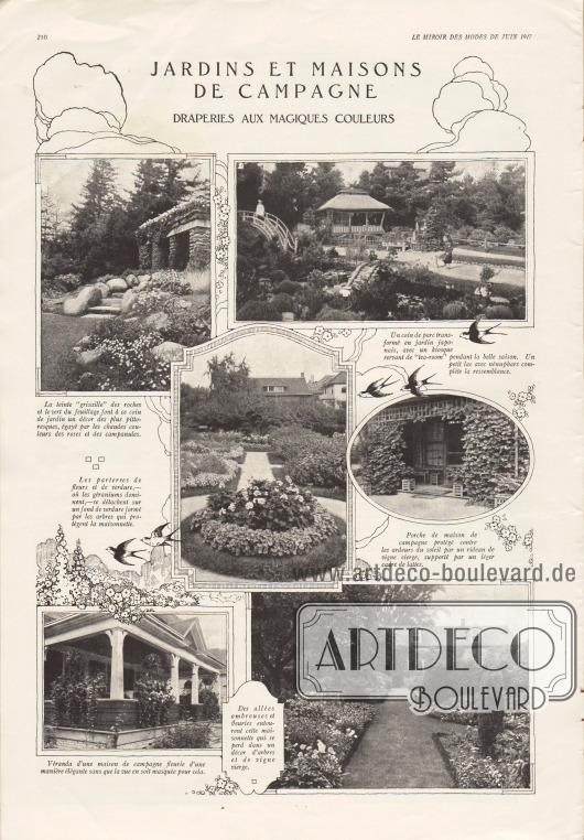 Bilder:
Jardins et maison de campagne. Draperies aux magiques couleurs.
Fotos: unbekannt.