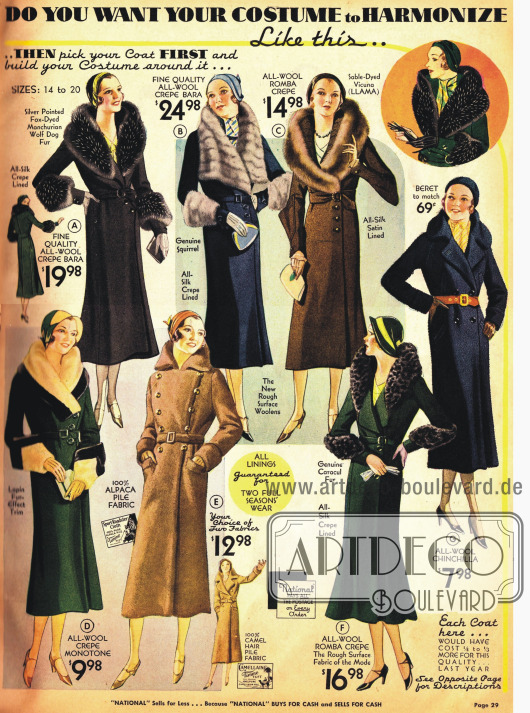 Neu in der Modesaison 1931-32 ist die besonders effektvolle Akzentuierung der Ellenbogen an Mänteln.