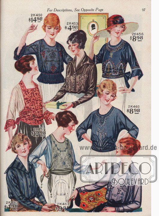 Blusen aus Seiden-Georgette, Seiden Crêpe de Chine und Chiffon-Taft.