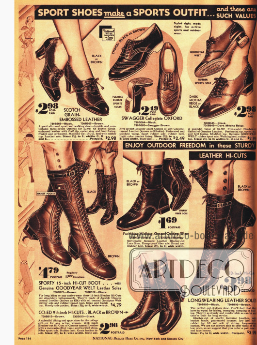 Sportschuhe und Stiefel für Damen.