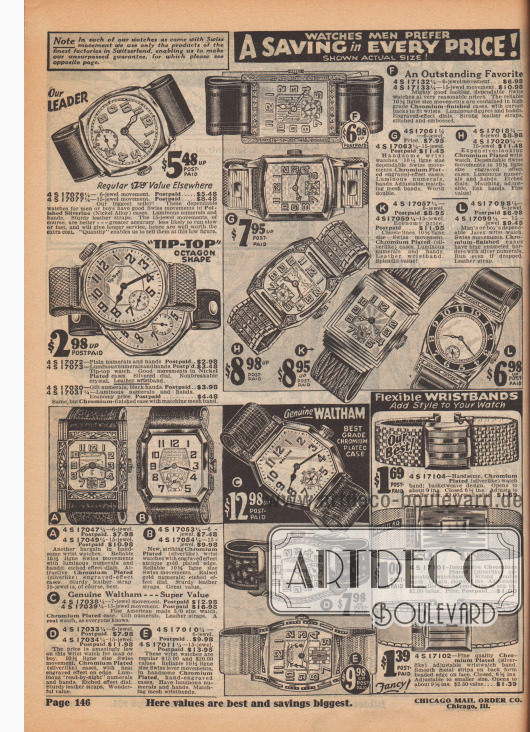 Armbanduhren und Armbänder für Männer.
