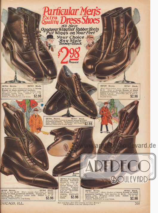 Besonders kleidsame Herrenhalbschuhe und Stiefeletten für 2,98 $ das Paar.