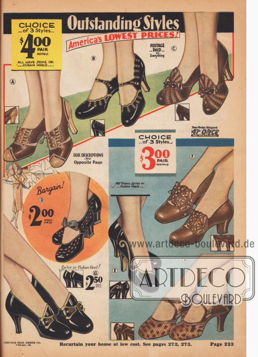Damenschuhe. Oxfords, Pumps und Schnallenschuhe in der vorherrschenden Herbstfarben mit spitzen oder kubanischen Absätzen.