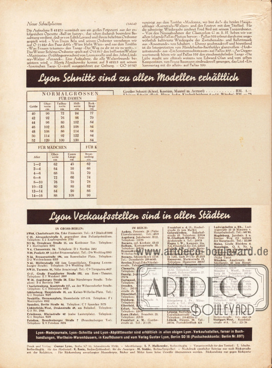 Lose beiliegende Postkarte (Maße: 14,5 x 9,2 cm / 5,71 x 3,62 in) zum Bestellen von Schnittmustern mit unbedruckter Rückseite.