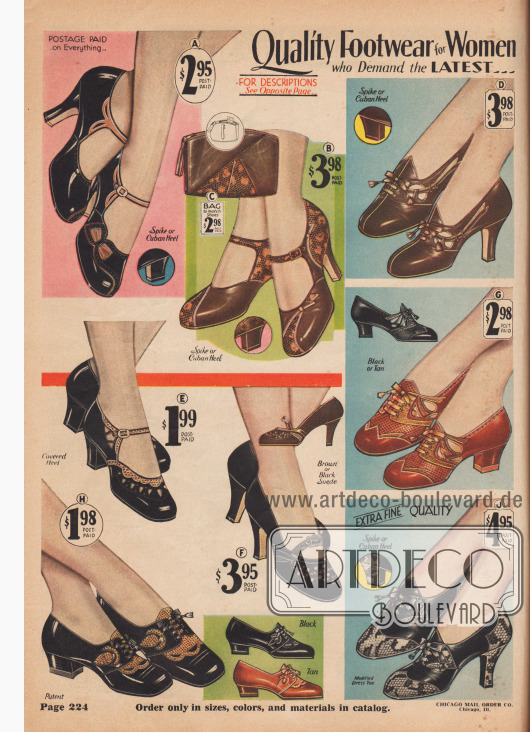 Damenschuhe mit interessanten Perforationen und in abstechenden Reptilleder-Kombinationen geben den Schuhen ihre besondere Note.
