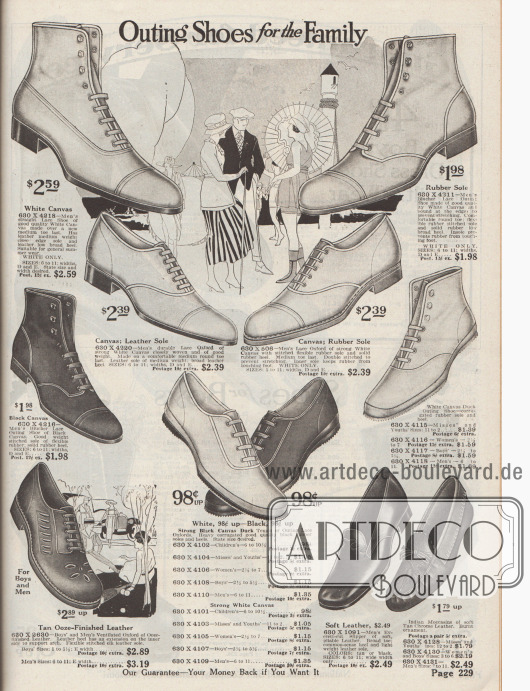 Outdoor Schuhe für die ganze Familie aus Canvas und Leder mit Gummisohlen.