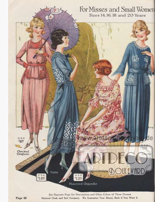 Kleider in kleinen Größen aus kariertem Gingham, reich besticktem Voilestoff, geblümtem Organdy und Leinen.