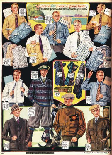Hemden, Pullover und Jacken für den Sprot. Ein Golfensemble für den Mann mit Schiebermütze.