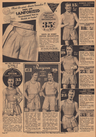 Athletische Shorts und Unterhemden, die garantiert nicht einlaufen oder verblassen (siehe Abbildung oben rechts).