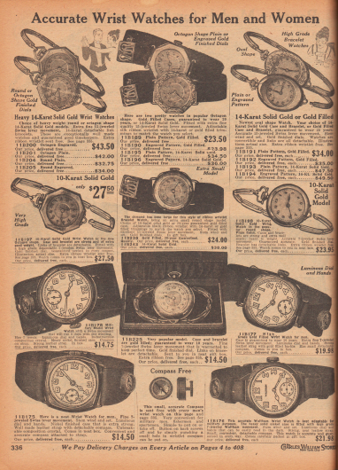 „Präzise Armbanduhren für Männer und Frauen“ (engl. „Accurate Wrist Watches for Men and Women“).
Die Armbanduhren für Damen sind anhand der feinen Armbänder auszumachen, die Armbanduhren der Herren sind mit einem breiten Armband ausgestattet. Die Gehäuse der Uhren sind erhältlich in den Formen oval, rund oder oktogonal (achteckig), einige sind ornamental graviert. Bei einzelnen Uhren leuchten die Zifferblätter und Zeiger im Dunkeln. Die Modelle werden mit bis zu 25 Jahren Garantie angeboten.
Alle Armbanduhren für Herren auf dieser Seite werden mit einem kostenlosen Kompass geliefert (siehe Unten).